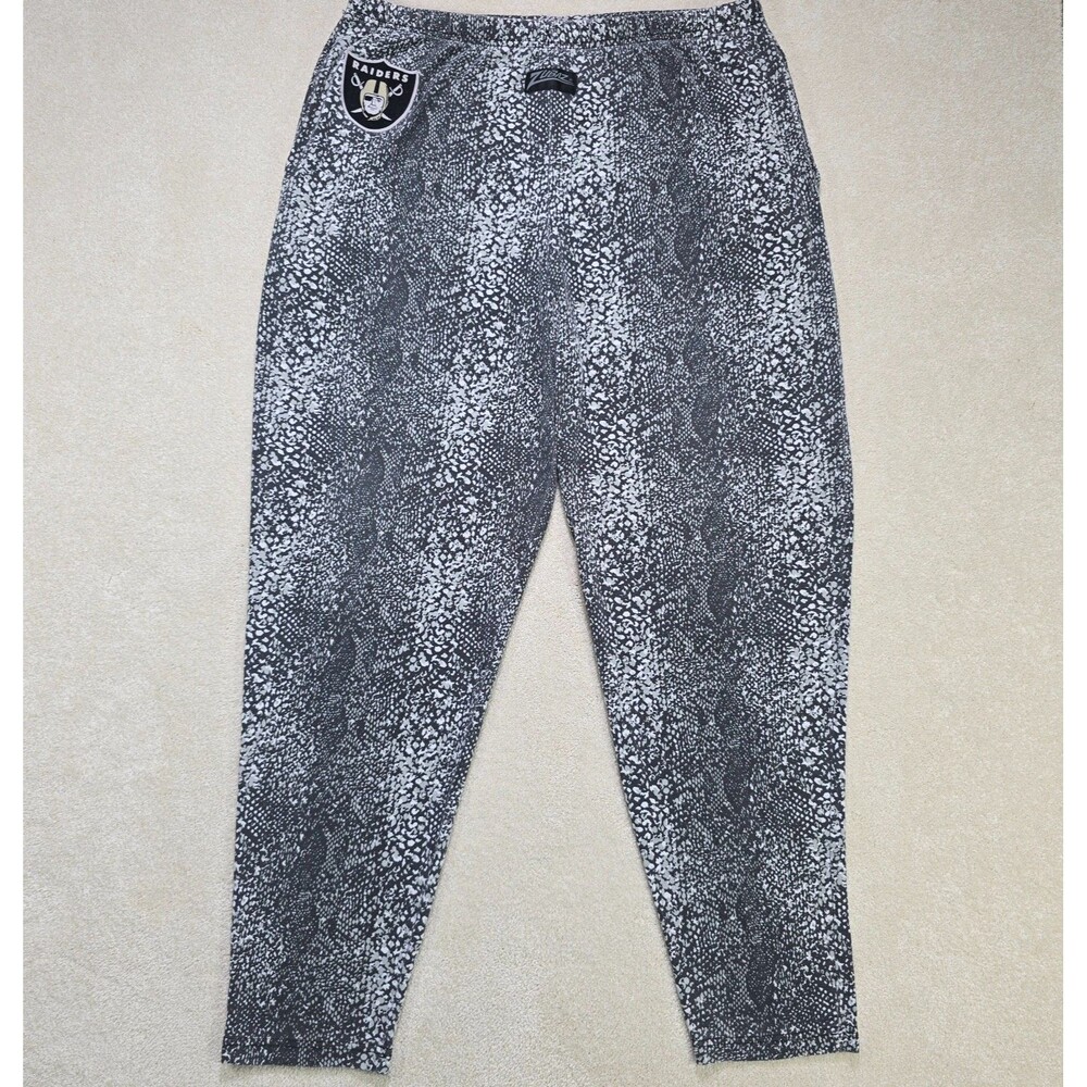 Vintage 90s Zubaz Oakland Raiders NFL Pants Mens XL AOP Zebra Harem Joggers